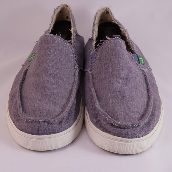 Sanuk Sidewalk Surfers Light Blue Slip On Shoes Mens 9 Canvas Comfort Casual - Picture 3 of 12